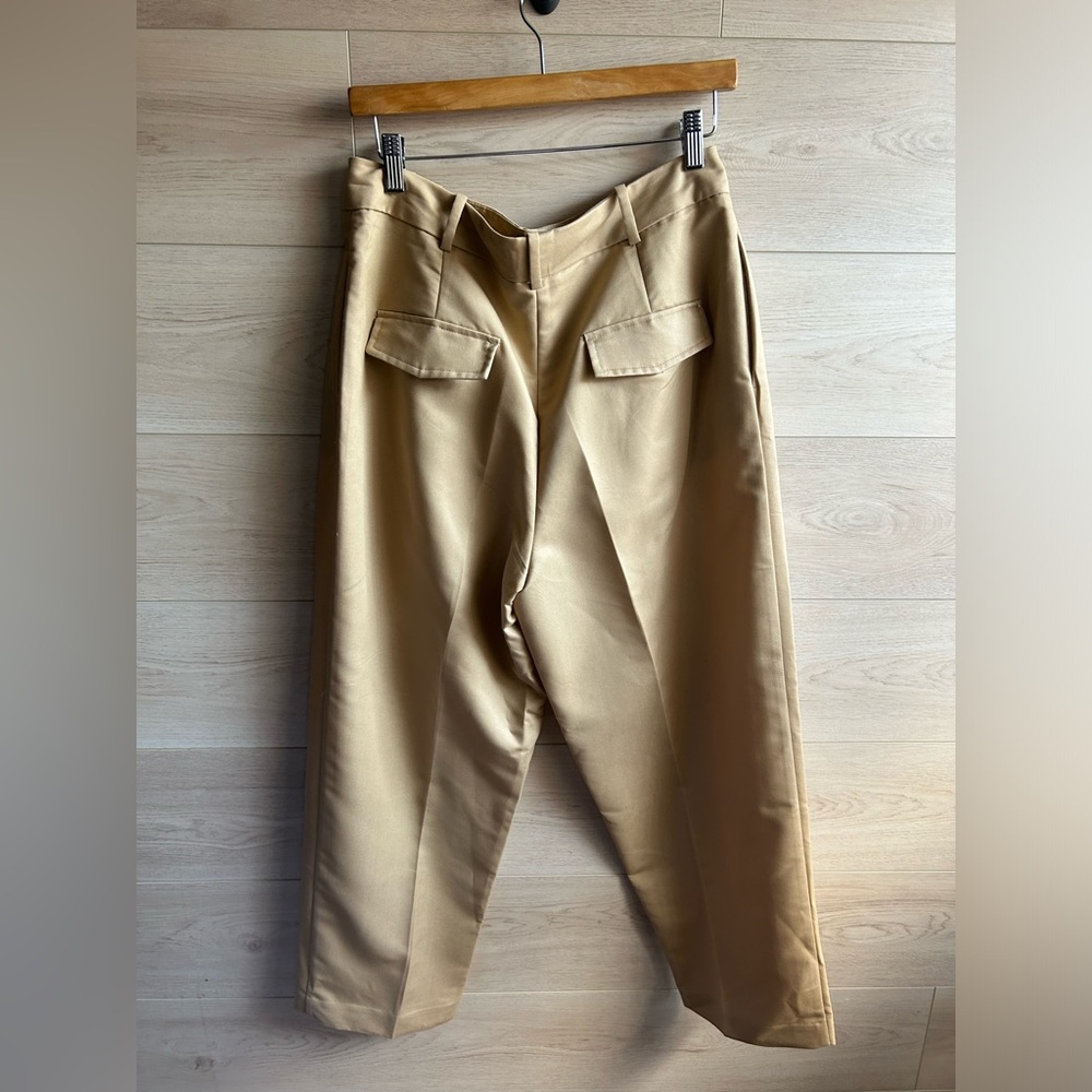 Zara Beige High Waisted Women’s Trousers Size Large - Picture 5 of 7
